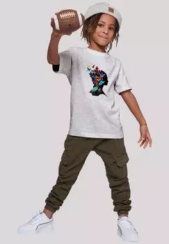 Футболка с принтом SILHOUETTE TEE UNISEX F4NT4STIC, цвет heather grey