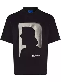 Футболка с принтом силуэта Karl Lagerfeld Jeans, черный