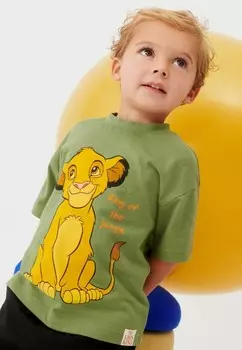 Футболка с принтом SIMBA LION KING SHORT SLEEVE REGULAR FIT Next, зеленый