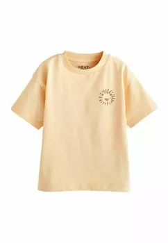 Футболка с принтом SIMPLE SHORT SLEEVE Next, бежевый