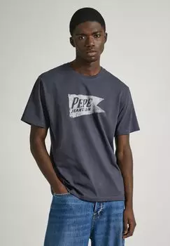 Футболка с принтом SINGLE CARDIFF Pepe Jeans, цвет phantom grey