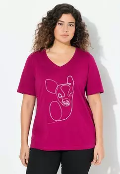 Футболка с принтом SINGLE LINE ANIMAL SHORT SLEEVE GRAPHIC Ulla Popken, красный
