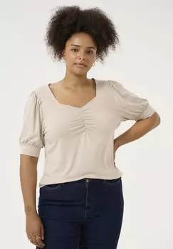 Футболка с принтом SISSY Kaffe Curve, песочный