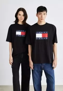 Футболка с принтом Skate Flag Tee Unisex Tommy Jeans, черный