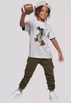 Футболка с принтом SKATEBOARDER F4NT4STIC, цвет heather grey