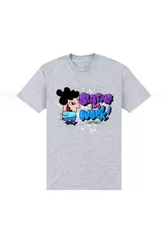 Футболка с принтом SKATING INTO WORK Henry Tiger, цвет Heather Grey