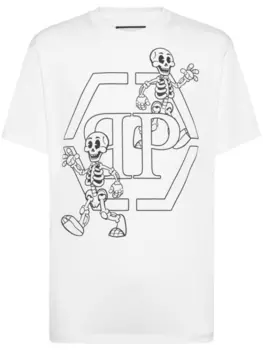 Футболка с принтом Skeleton Philipp Plein, белый