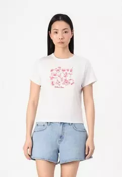 Футболка с принтом SKIMMING MONOCROME WEEKEND PLANS TEE Abercrombie & Fitch, белый