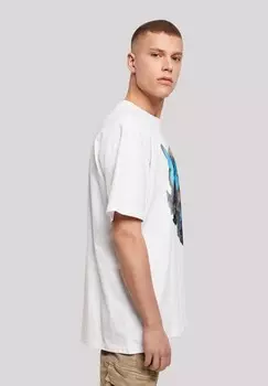 Футболка с принтом SKULL OVERSIZE TEE F4NT4STIC, белый