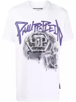 Футболка с принтом Skull Philipp Plein, белый