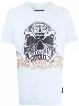 Футболка с принтом Skull Philipp Plein, синий