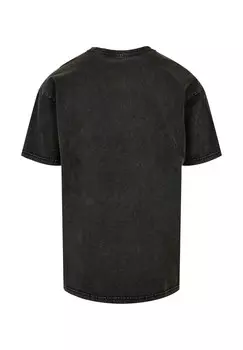 Футболка с принтом SLA INVERTED BONE CROSS ACID WASHED Merchcode, черный