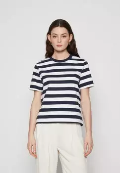 Футболка с принтом SLFESSENTIAL BOXY TEE Selected Femme, цвет dark sapphire/bright white