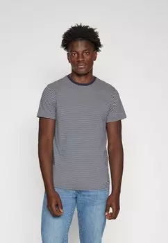 Футболка с принтом SLHASPEN O-NECK TEE Selected Homme, цвет sky captain stripes/cloud dancer