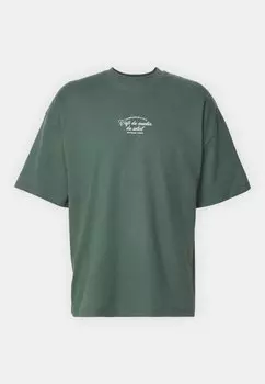 Футболка с принтом Slhboxy Caf Tee Selected, темно-зеленый