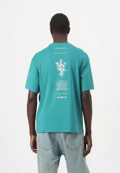 Футболка с принтом SLHLOOSEALP O NECK TEE Selected Homme, зеленый