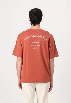 Футболка с принтом SLHLOOSEOSCAR GRAPHIC O NECK TEE Selected Homme, бургундия