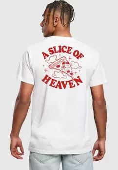 Футболка с принтом SLICE OF HEAVEN PIZZA TEE Mister Tee, белый