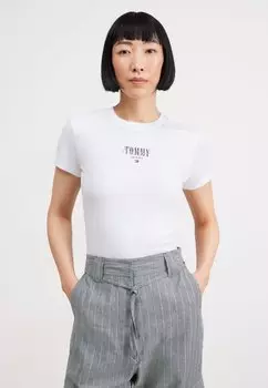 Футболка с принтом Slim Essential Logo Tee Tommy Jeans, белый
