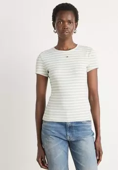 Футболка с принтом SLIM ESSENTIAL Tommy Jeans, зеленый