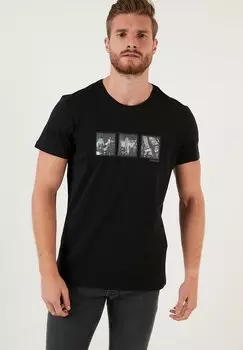 Футболка с принтом SLIM FIT Buratti, цвет black