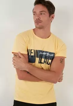 Футболка с принтом SLIM FIT CREW NECK Buratti, желтый