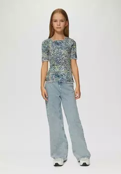Футболка с принтом SLIM FIT MOTIF AJOUR ET BORD ROULOTT s.Oliver, кремовый