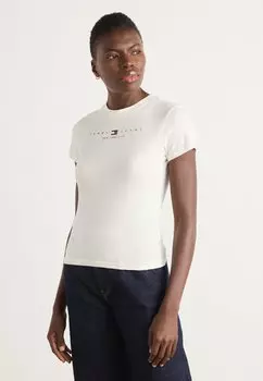 Футболка с принтом SLIM LINEAR TEE Tommy Jeans, белый