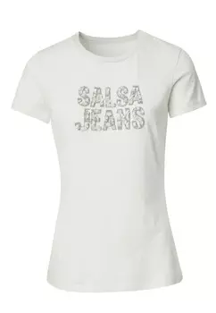 Футболка с принтом SLIM Salsa Jeans, бежевый