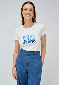 Футболка с принтом SLIM Salsa Jeans, синий