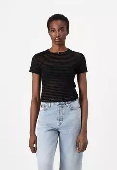 Футболка с принтом SLIM SCRIPT Tommy Jeans, черный