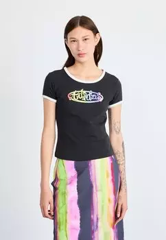 Футболка с принтом SLIM TEE Adidas Originals, черный