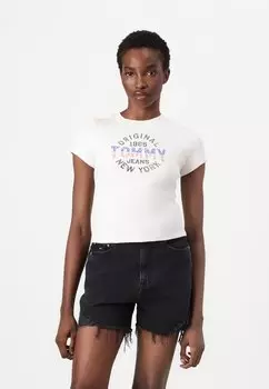 Футболка с принтом SLIM TEE Tommy Jeans, белый