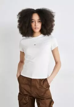 Футболка с принтом SLIM TONAL LINEAR TEE Tommy Jeans, цвет ancient white