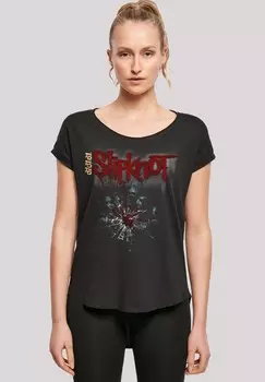 Футболка с принтом SLIPKNOT METAL BAND SHATTERED GLASS F4NT4STIC, цвет black