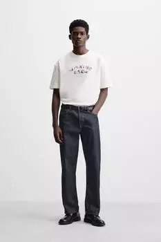 Футболка с принтом слогана ZARA, белый