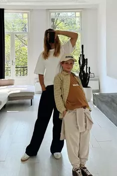 Футболка с принтом слогана ZARA, коричневый/серо-коричневый