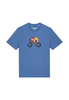 Футболка с принтом SLOTH watapparel, светло-голубой