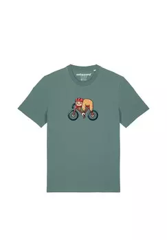 Футболка с принтом SLOTH watapparel, темно-зеленый