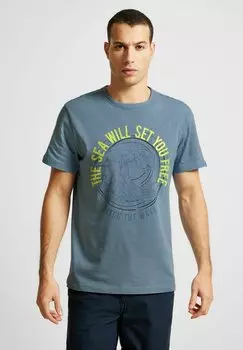 Футболка с принтом Slub Print Street One MEN, цвет grau