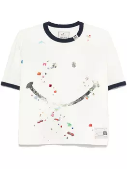 Футболка с принтом смайлика от Maison MIHARA YASUHIRO, белый