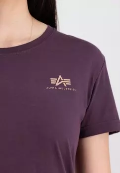 Футболка с принтом SMALL LOGO Alpha Industries, фиолетовый