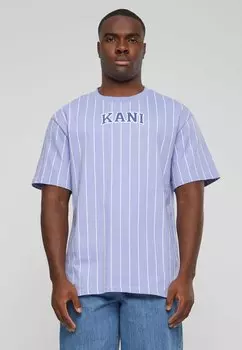 Футболка с принтом Small Serif Stripe Karl Kani, цвет lilac white