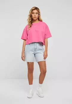 Футболка с принтом Small Signature Essential Crop Karl Kani, розовая