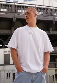 Футболка с принтом SMALL SIGNATURE LOGO Karl Kani, белый