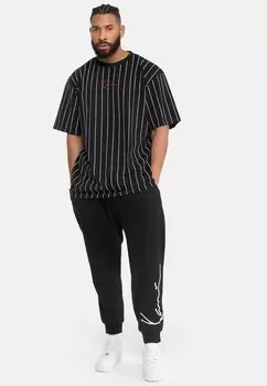 Футболка с принтом Small Signature Pinstripe Tee Karl Kani, черная