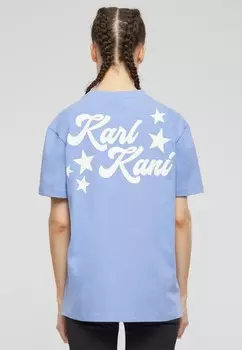 Футболка с принтом SMALL SIGNATURE STAR OS TEE Karl Kani, цвет babyblue