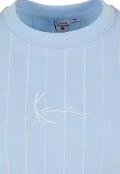 Футболка с принтом SMALL SIGNATURE TONAL PINSTRIPE OS TEE Karl Kani, светло-голубой