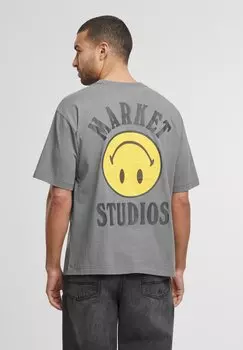 Футболка с принтом SMILEY LOCKUP Market, серый