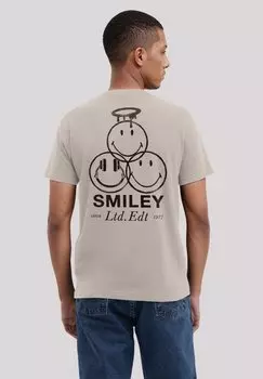 Футболка с принтом SMILEY ORIGINALS LTD EDITION SINCE 1972 F4NT4STIC, песочный
